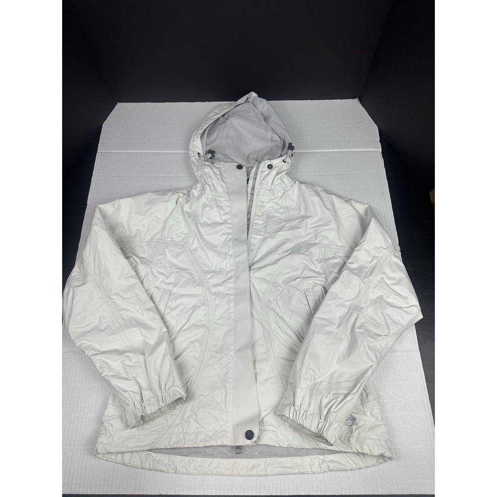 Nike ACG Jacket Womens XS Small Rain Coat Windbreaker Hood Y2K Storm Fit White